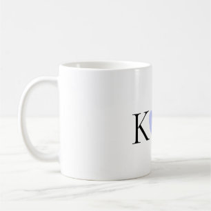 Purple heart watercolor pastel couple name letter  coffee mug