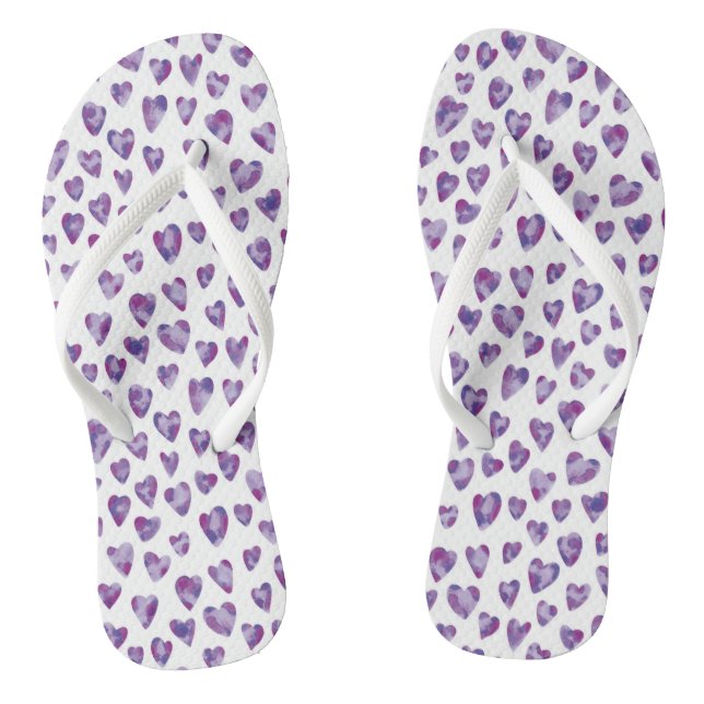 Purple Heart watercolor Thongs (Footbed)