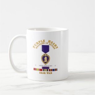 Purple Heart - WIA w IRAQ SVC w Purple Heart Ribbo Coffee Mug
