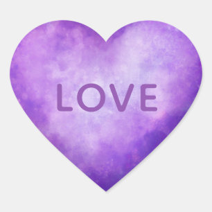 Purple Heart with LOVE Sticker
