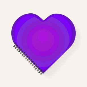 Purple hearts beating B&W Notebook