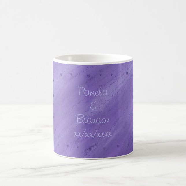 Purple Hearts Blended Purple Personalised Mugs (Center)