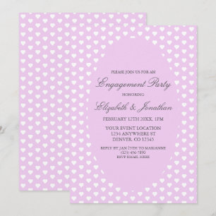 Purple Hearts Engagement Party Invitation