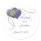 Purple Hearts Green Swirls Save the Date Sticker