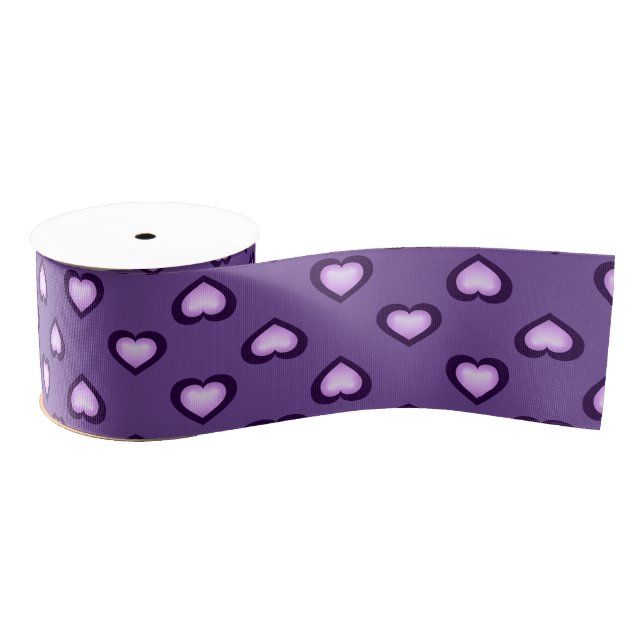 Purple Hearts  Grosgrain Ribbon (Spool)