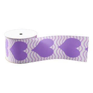 Purple Hearts Grosgrain Ribbon