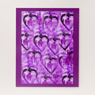 Purple hearts jigsaw puzzle