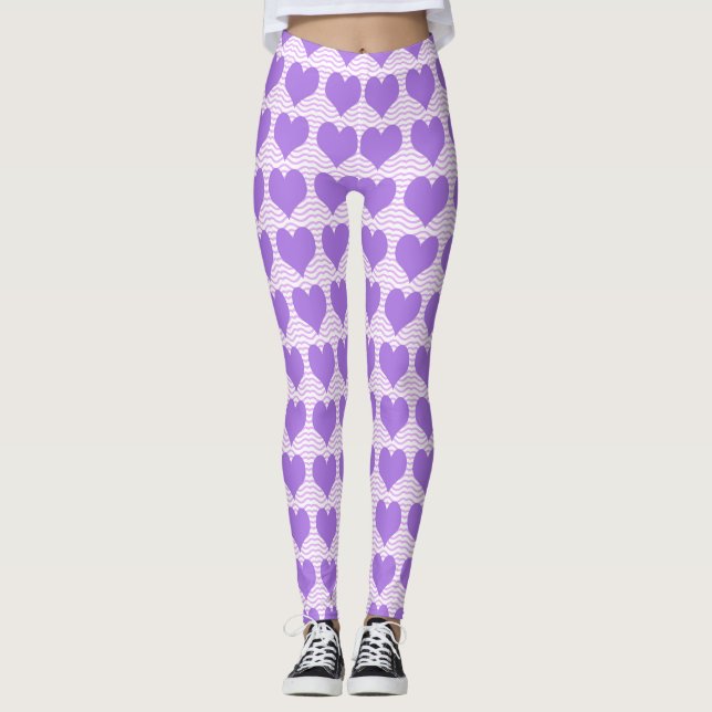 Purple Hearts Leggings (Front)