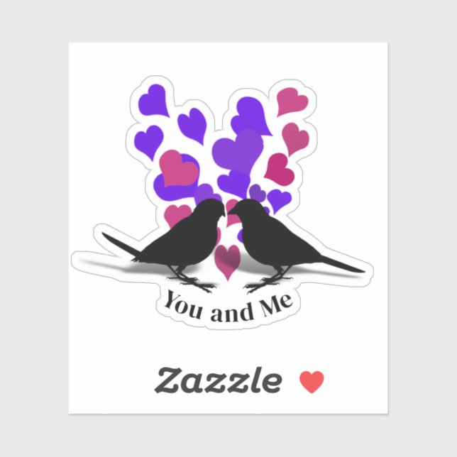 Purple Hearts Love Birds Valentine (Sheet)