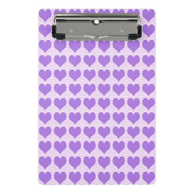 Purple Hearts Mini Clipboard (Front)