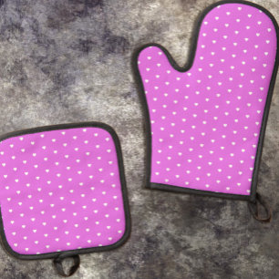 Purple Hearts Oven Mitt & Pot Holder Set