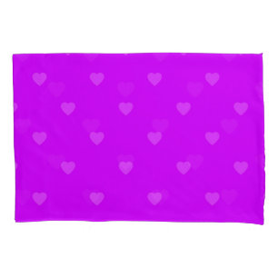 Purple hearts pattern pillowcase