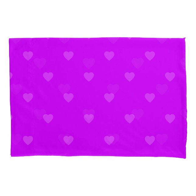 Purple hearts pattern pillowcase (Front)