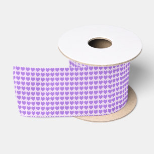 Purple Hearts Pattern Satin Ribbon