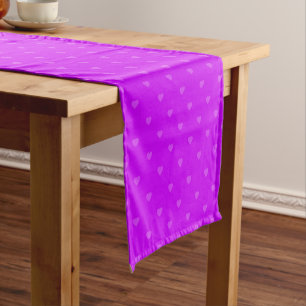 Purple hearts pattern short table runner