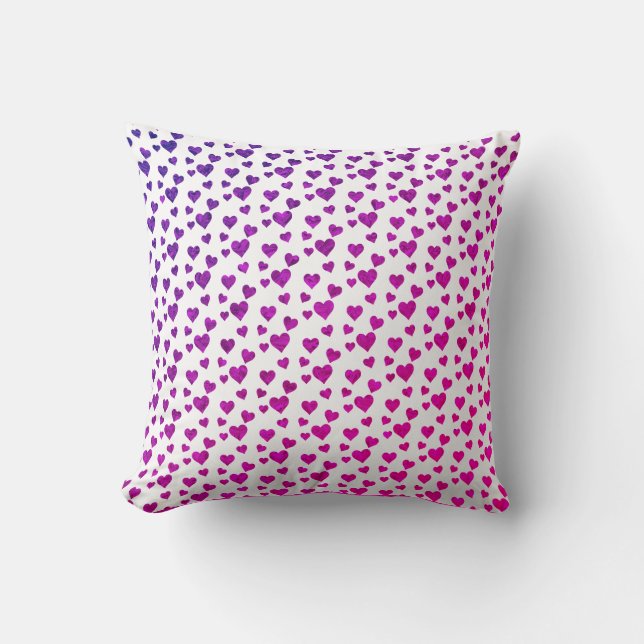 purple Hearts Pattern Valentine's Day   Cushion (Front)