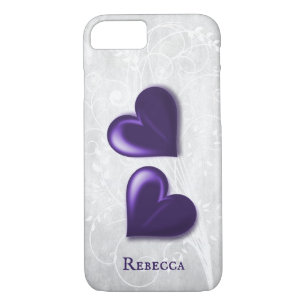 Purple Hearts Personalised iPhone 8/7 Case