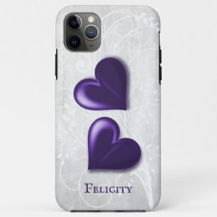 Purple Hearts Personalised iPhone 11 Pro Max Case