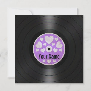 Purple Hearts Personalised Vinyl Record Album