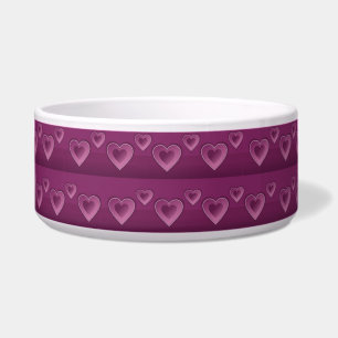 Purple Hearts Pet Bowl