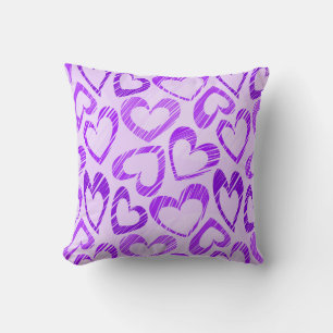 Purple Hearts Pillow