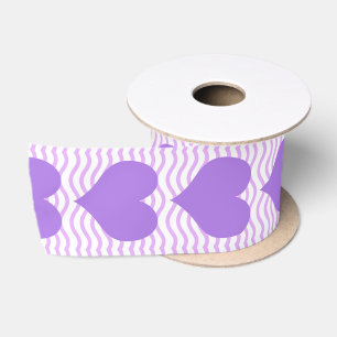 Purple Hearts Satin Ribbon