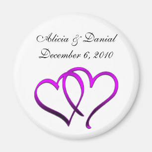 Purple Hearts Save the Date Magnet