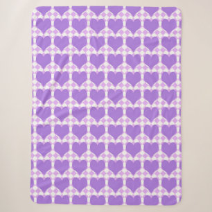 Purple Hearts Seamless Pattern Sherpa Blanket