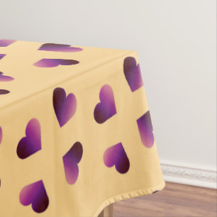 Purple hearts tablecloth