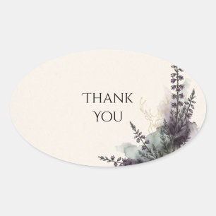 Purple Heather Highland Stag Thank You Sticker