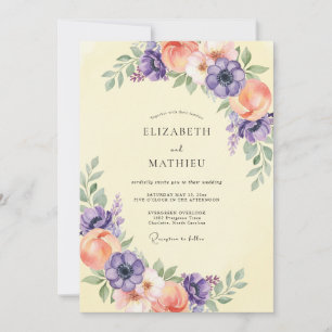 Purple Heavenly Spring Wedding Invitation