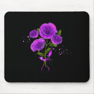 Purple Heimerheimer Awareness Mum Flower Poppy Dem Mouse Pad
