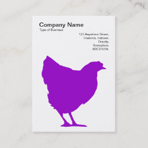 Purple Hen Symbol - Black on White Business Card