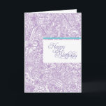Purple Henna Birthday Card<br><div class="desc">Beautifully intricate hand illustrated patterns inspired by South Asian Henna patterns.</div>