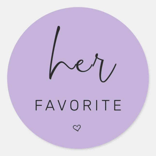 Purple Her favourite Wedding Classic Round Sticker (Front)