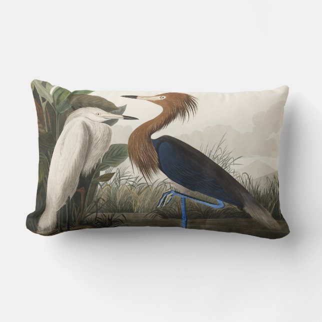 Purple Heron from Birds of America Lumbar Cushion (Front)