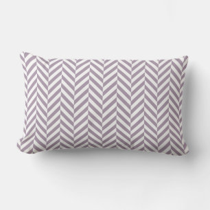 Purple Herringbone Pattern Custom Monogram Lumbar Cushion