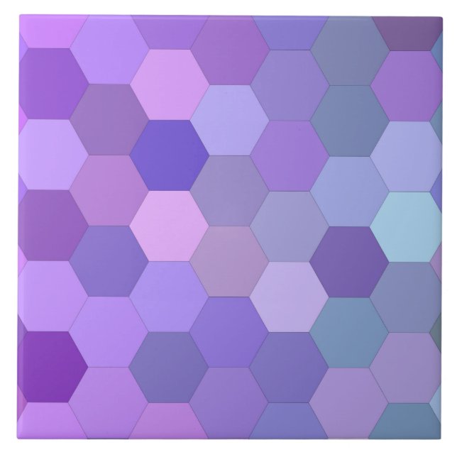 purple hexagon ceramic tile (Front)