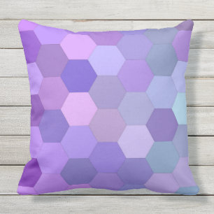 purple hexagon outdoor pillow