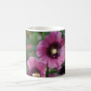 Purple hibiscus flowers coffee mug