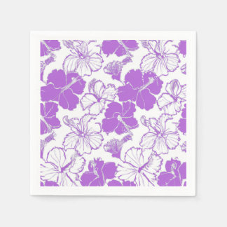 Purple Hibiscus Hawaiian flower Pattern Napkins