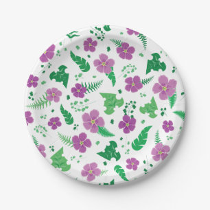 Purple Hibiscus Paper Plate
