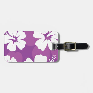 Purple Hibiscus Pattern Luggage Tag