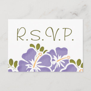 PURPLE HIBISCUS RSVP WEDDING RESPONSE CARDS
