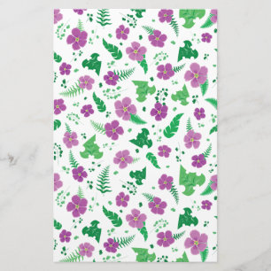 Purple Hibiscus Stationery