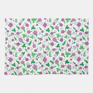 Purple Hibiscus Tea Towel