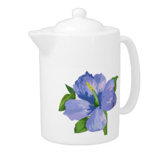 Purple Hibiscus Teapot