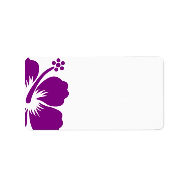 Purple hibiscus wedding blank address label (Front)