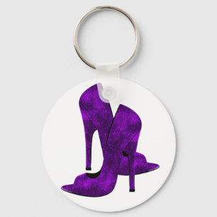 Purple High Heel Shoes Key Ring