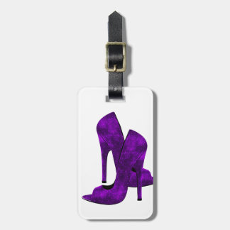 Purple High Heel Shoes Luggage Tag